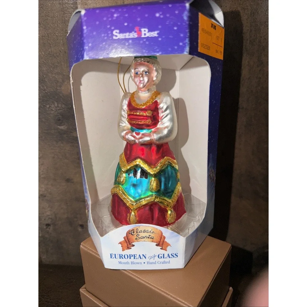 Santa's Best European Style Mouth Blown Classic Santa